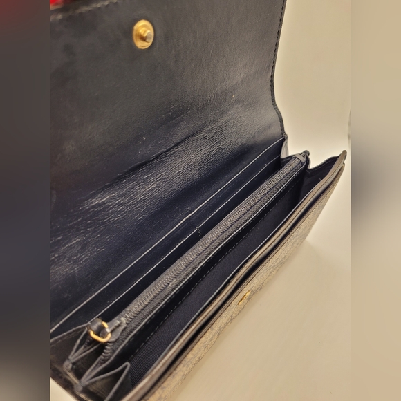 GUCCI Grosgrain Continental  Long Webline Ribbon Leather Wallet - Picture 7 of 7